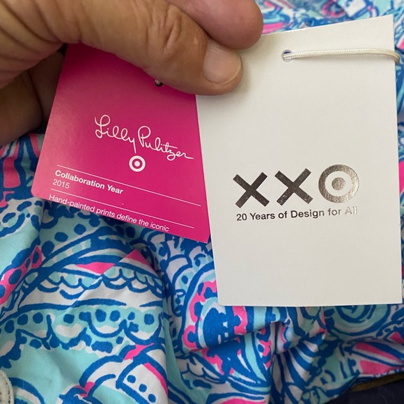 Lilly Pulitzer My Fans Blue Pink Dress 20th Anniversary Target - Picture 9 of 10